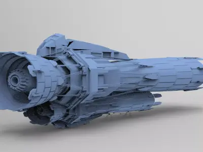 Sci fi Airship Space Zeppelin top 3D model