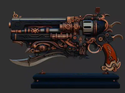 Fantasy - style Gun 3D model