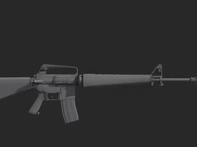 M16A1 rifle Low-poly 3D model