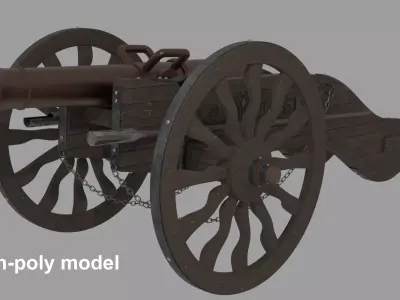 Cannon Low-poly 3D model
