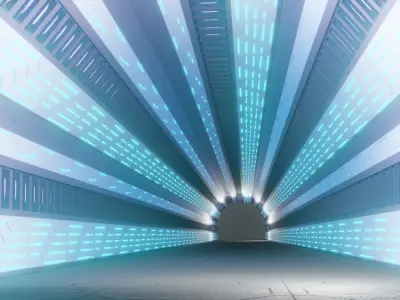 Sci-fi corridor 3D model 13