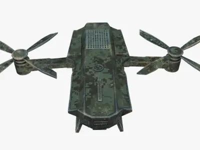 Detailed military drone reconnaissance with pbr materials Low-poly 3D model