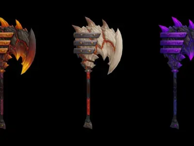 Volcano King Axe Low-poly 3D model