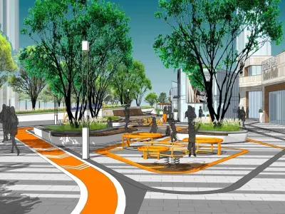 SHOPPING MALL LANDSCAPE ARCHITECTURE 3D model