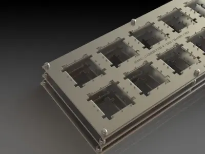Semiconductor Carrier 40 x 40 MM REVA   2 x 5 Matrix   Free 3D model