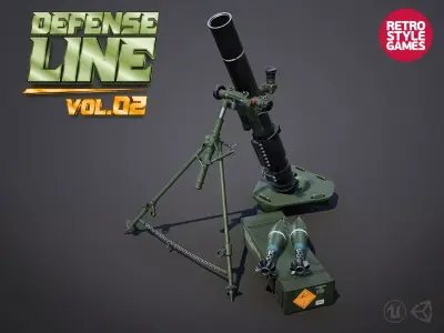 Defense Line Vol2 - Mortar Madness Low-poly 3D model