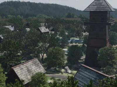 Village Landscape 3D model purchase