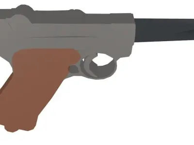 Gun X Low-poly 3D model