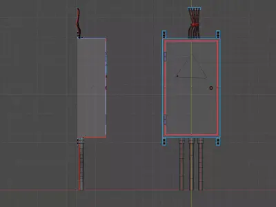 Wall Mounted Fuse Cabinet Low-poly 3D model