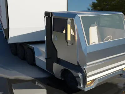 Cyberpunk Truck  Free low-poly 3D model