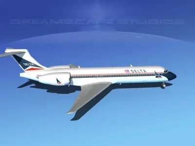 Boeing 717-200 Jetliners Collection 3D model