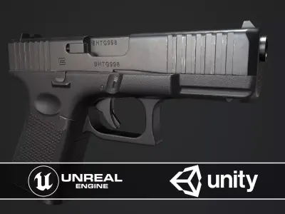 Glock G19 Low-poly 3D model