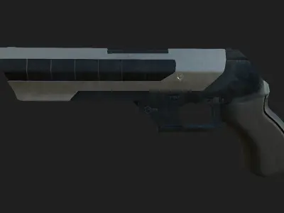 Sci-Fi Low Poly Revolver Style Gun Low-poly 3D model