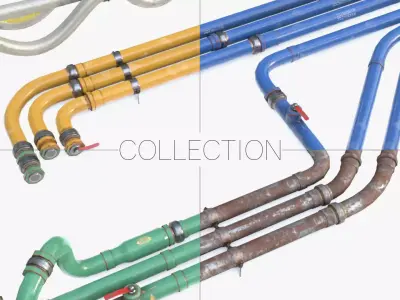 Modular Pipes - Industrial Collection 3D Model Pack