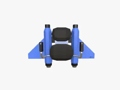 Jetpack Low Poly C03 - SciFi Character Design Low-poly 3D model