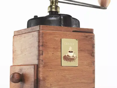 Vintage coffee grinder  Low-poly 3D model