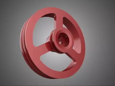 2 STEP STEPPED PULLEY DUAL TWO DOUBLE GROOVE TRACK SHEAVE BELT 3D model