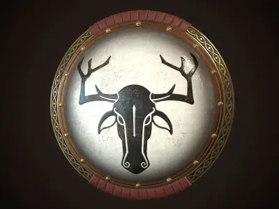Hoplite Shield Deer Low-poly 3D model