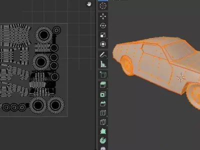 Classic car Low Poly Game-Ready Vehicle FBX OBJ Low-poly 3D model