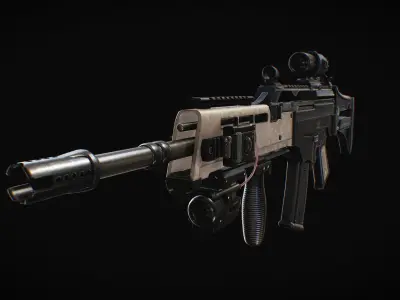 Assault Rifle HK36 Low-poly 3D model