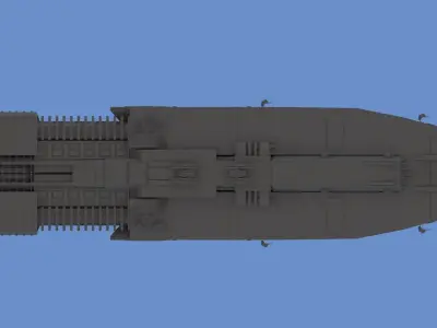 Sci Fi Space Battleship 3D model