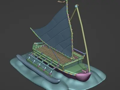MOANA BOAT FUNKO POP DISNEY 3D model