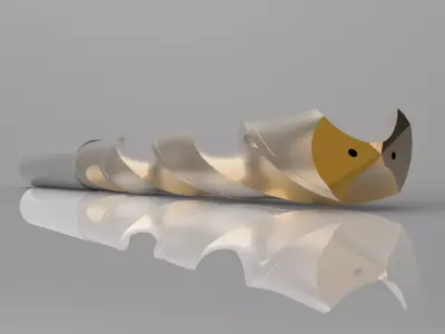 Carbide Drill 2 coolant holes 3D model