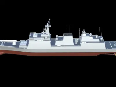 Yi Sun-sin-class destroyer Low-Poly  3D model
