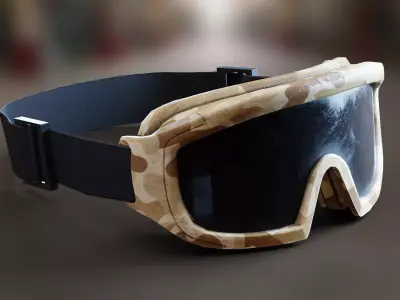 Military Camo Goggles PBR Low-poly 3D model