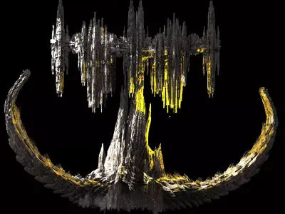 Sci fi Alien Dragon Asteroid rock Kitbash 2 3D model