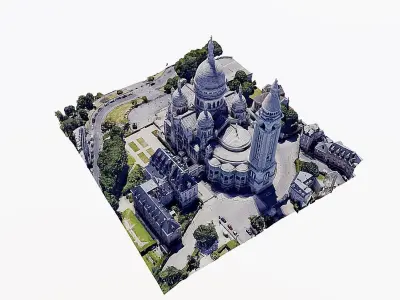 Sacred Heart - sacre coeur  Low-poly 3D model