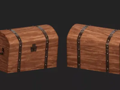 Wooden crate Low-poly 3D model