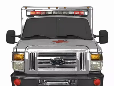 3D Detailed Emergency Medical Ambulance Transport Vehicle Model 3D model
