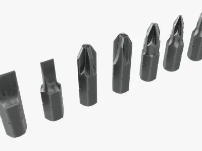 Bit set for screwdriver 3D model