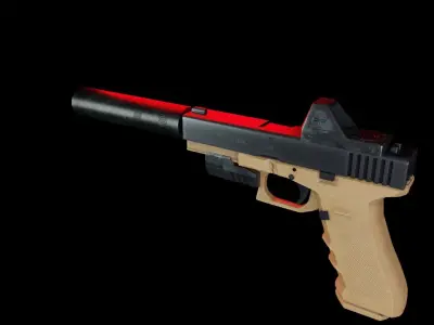 Glock gun Free low-poly 3D model purchase