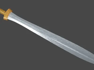 Xyphos sword with Langsax handle Low-poly 3D model