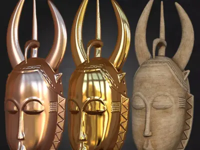 Vintage Guro Face Mask 3D Printable  3D print model