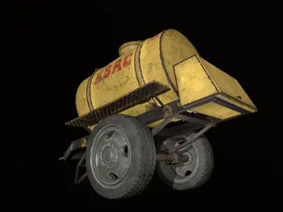 Soviet Kvass trailer barrel  Low-poly 3D model