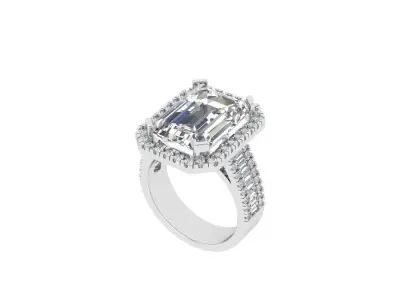 Emerald Art Deco Ring 3D print model