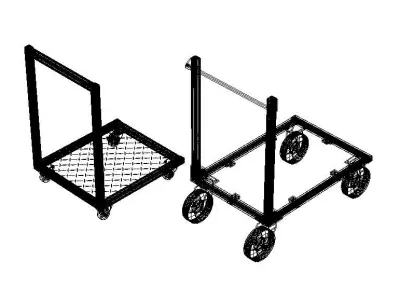 Aluminum Industrial Platform Truck 3D model