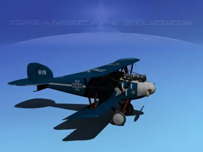 Albatross DIII Fighter 3D model by Dreamscape from CGTrader (Rigged)