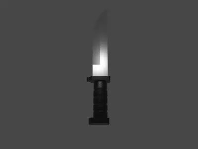 Tactical knife Low-poly 3D model 5