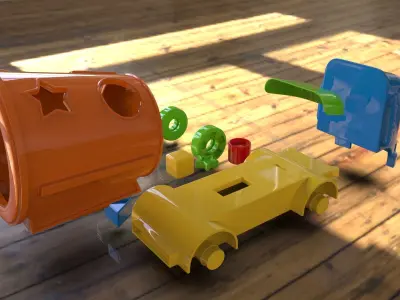 3D print Ready toy Mixer truck 3D model