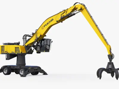 Material Handler Fuchs MHL360 Rigged Pylon-mounted machine 3D model