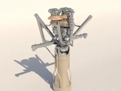 X405 Rocket engine Low-poly 3D model