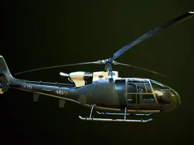 Helicopter SA340 Gazelle 3D model by Ostap604