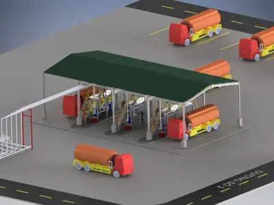 Fuel delivery system for tank trucks 3D model