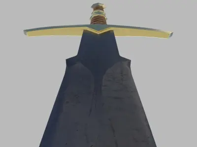 Realistic Medieval Long Sword Low-poly 3D model