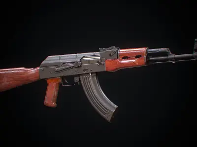 Assault rifle with magazine 3D model