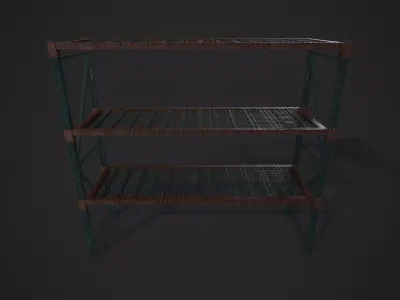 Industrial Shelving Unit Low-poly 3D model